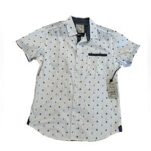 Alexander Julian Collared Short Sleeve Men Button Down Shirt Size Medium NWT